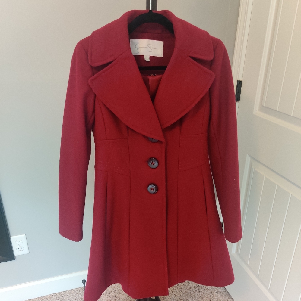 Jessica Simpson Red Peacoat size small